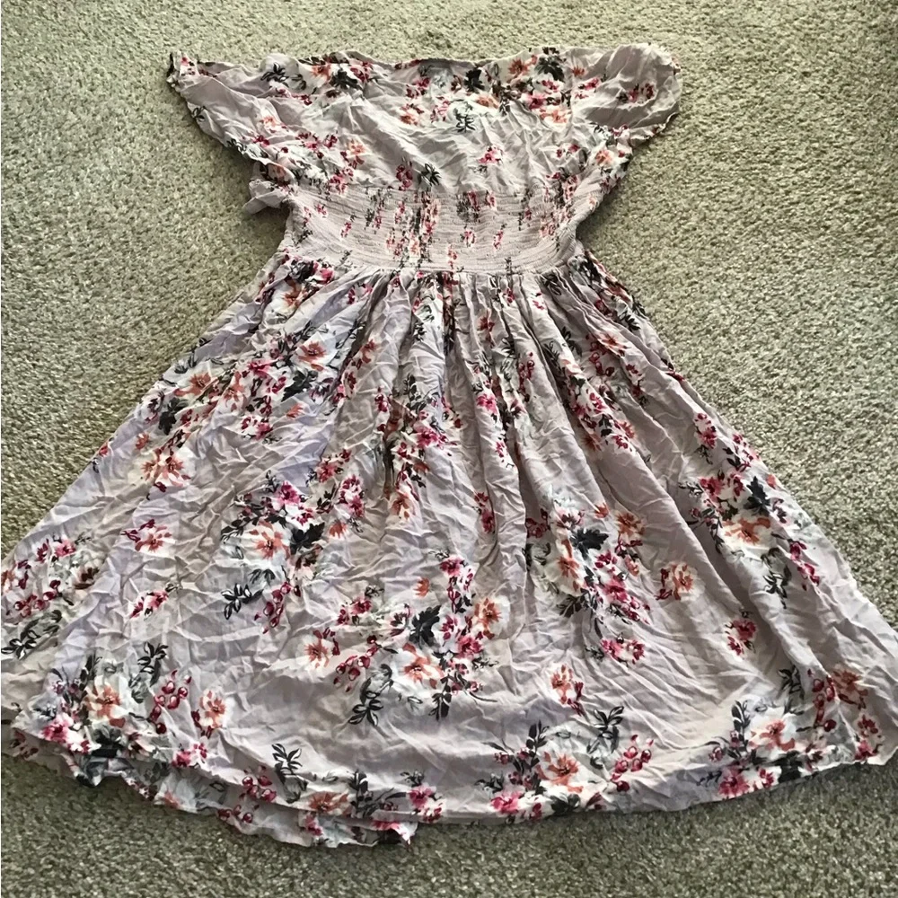 Torrid pink Floral smocked dress size00 - Picture 7 of 9